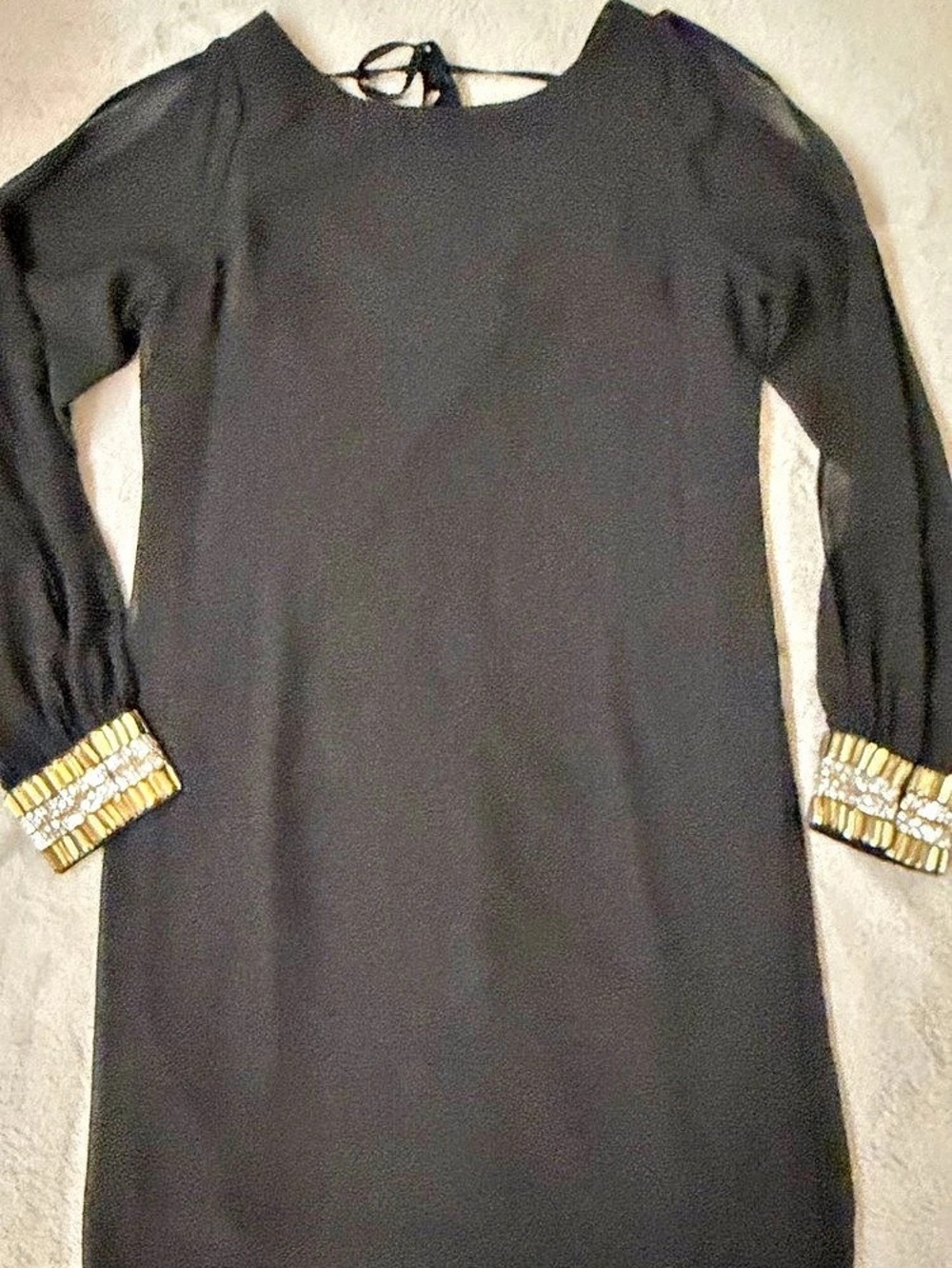 LovPosh Embellished Cuff Mini Dress in Black Size Small